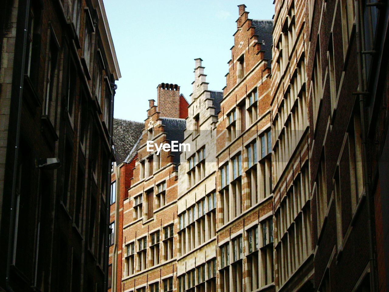 Low angle view of traditional residential buildings