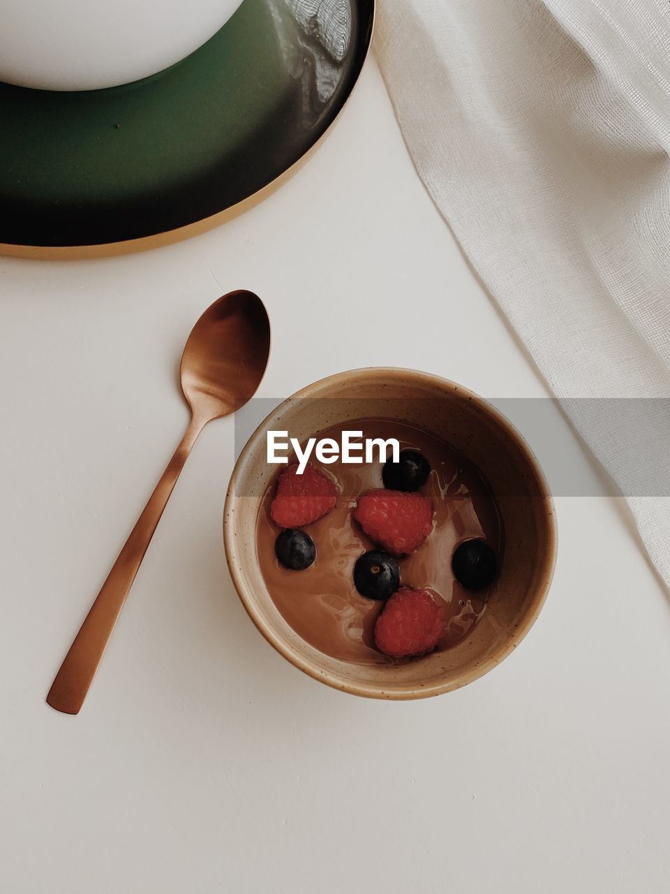 High angle view of vla with fruits in bowl