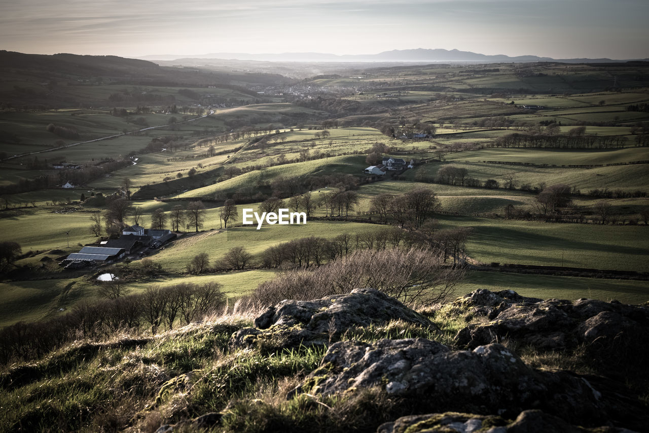 Aerial view of rural landscape