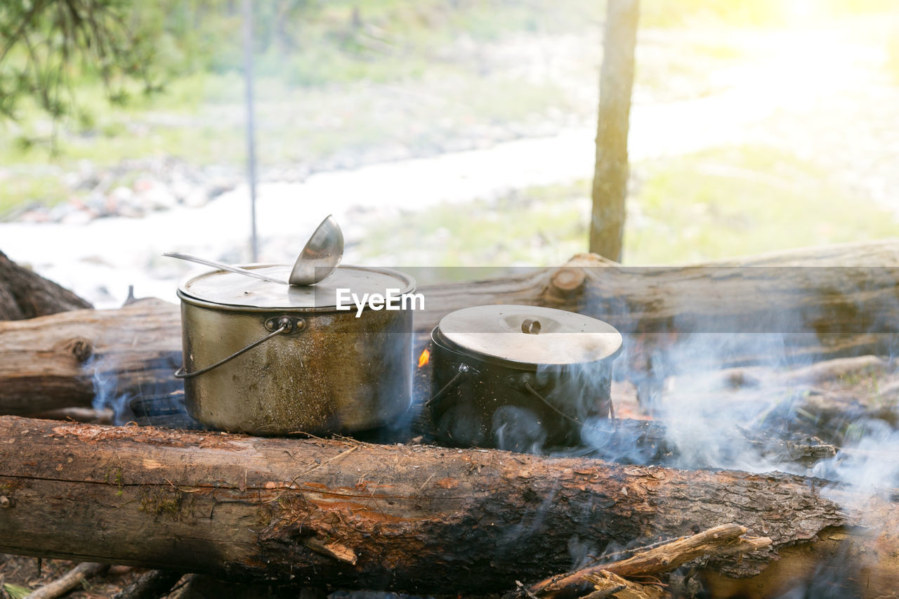 Close-up of food on barbecue grill