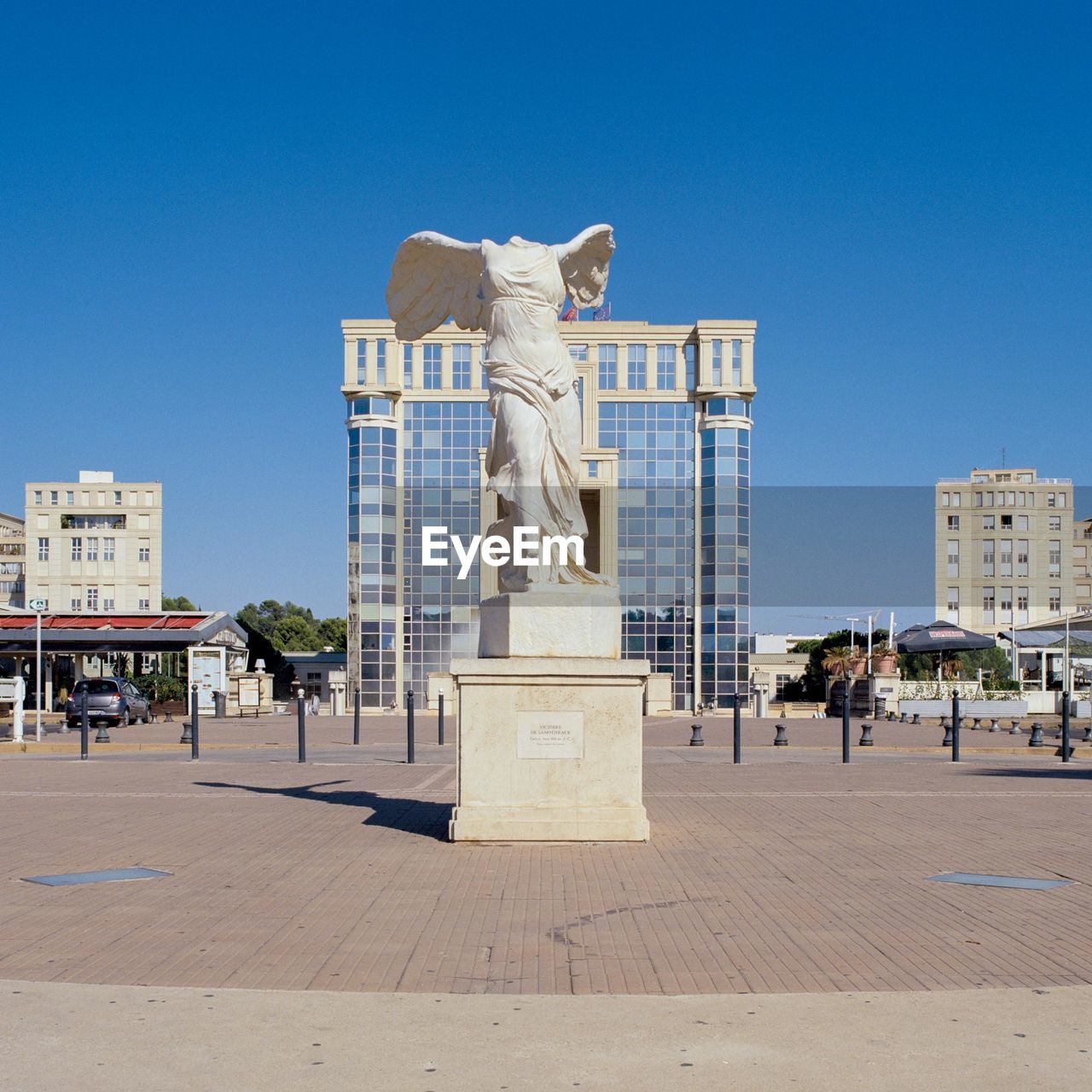 Sculpture victoire de samothrace in the antigone district of montpellier, france.