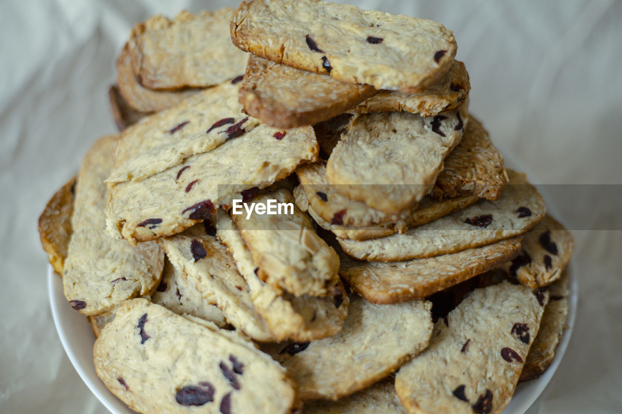 close-up of cookies on plate