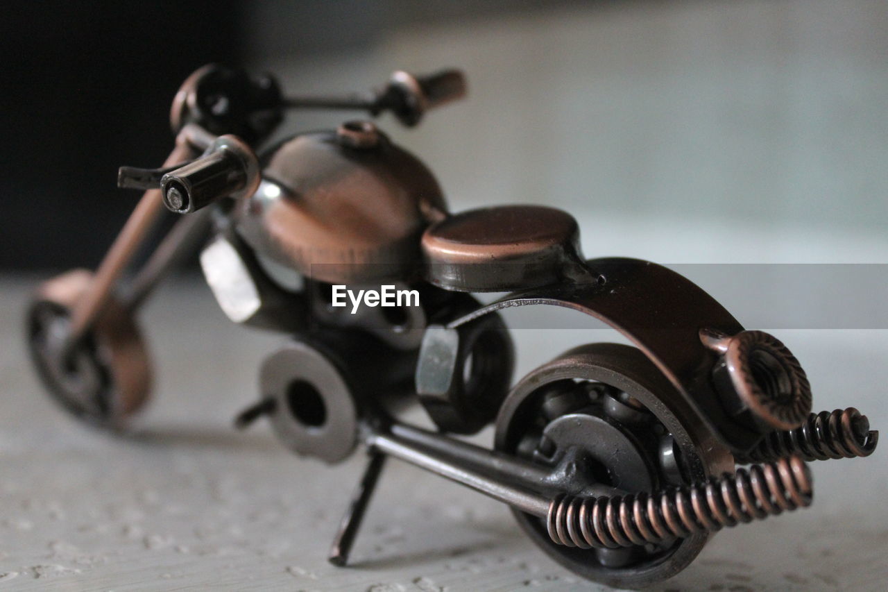 Artistic metal motorcycle. toy bike. toy motorcycle. metal art.