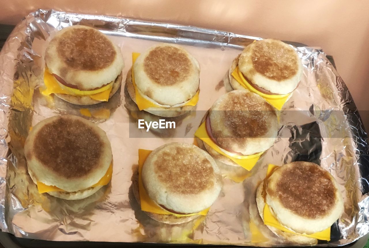 HIGH ANGLE VIEW OF ICE CREAM WITH COOKIES