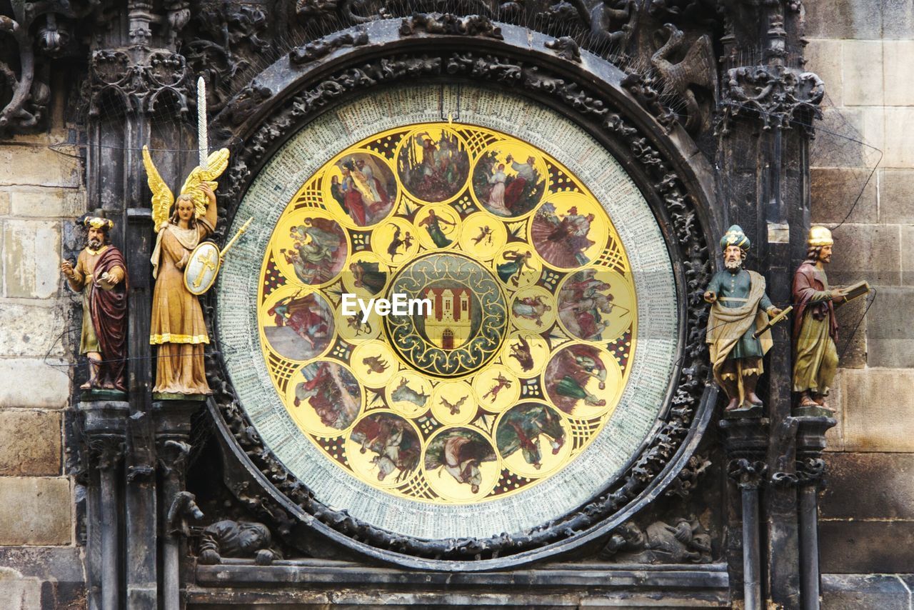 Close-up of artwork on astronomical clock