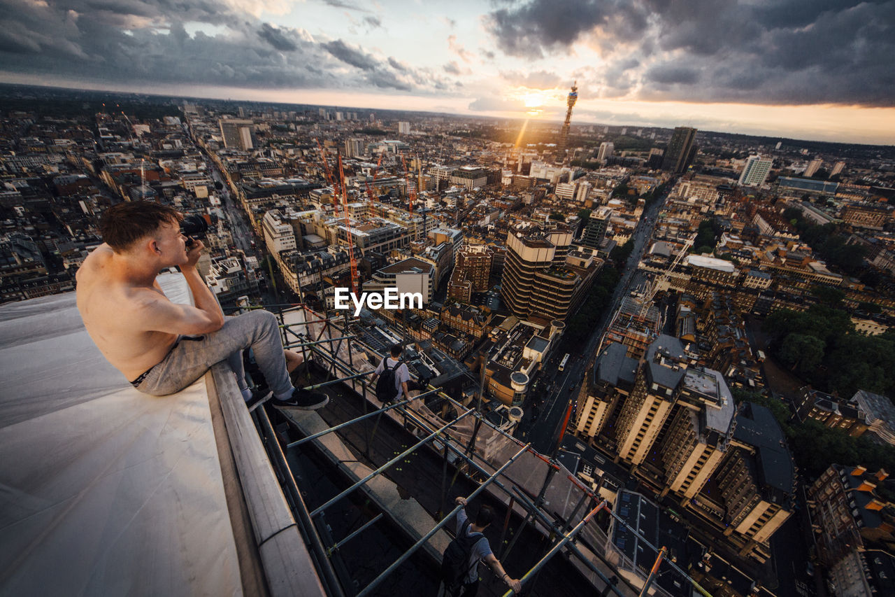 High angle view of cityscape