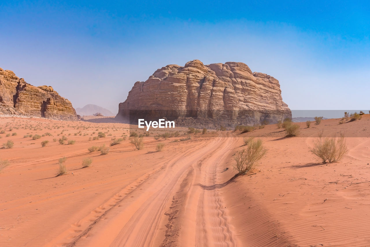 Panoramic view of desert against sky