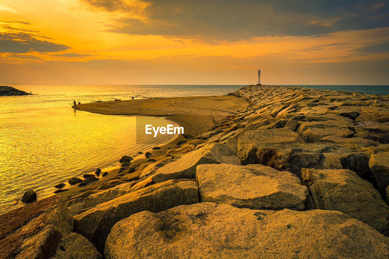 SCENIC VIEW OF SEA DURING SUNSET