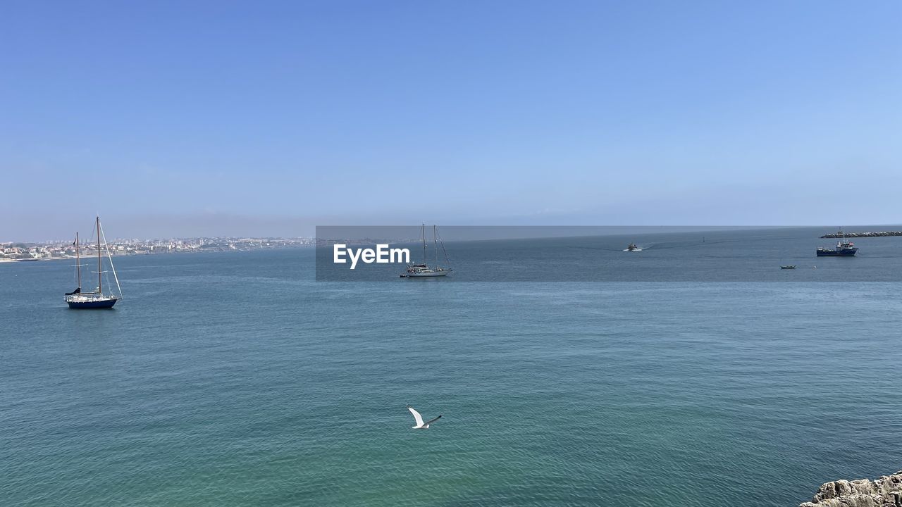 SAILBOATS IN SEA AGAINST SKY