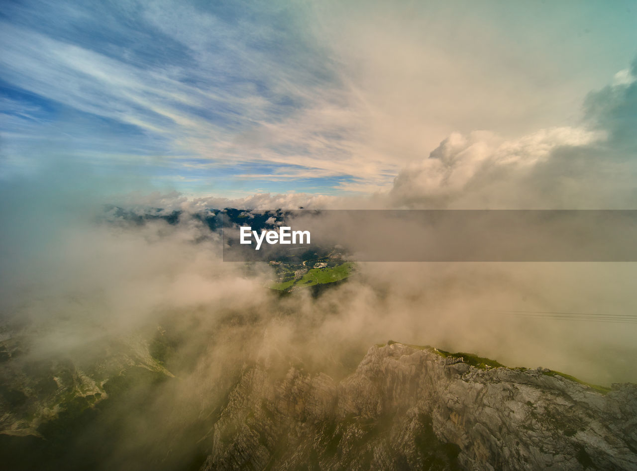 Scenic view of landscape against sky during sunset