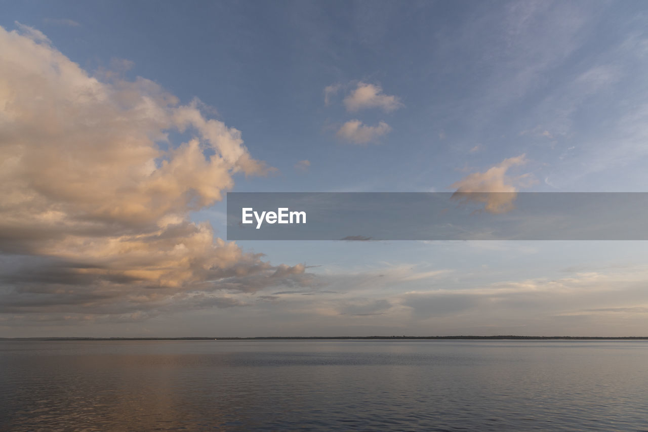 Beautiful colorful amazon sunset over the waters of negro river