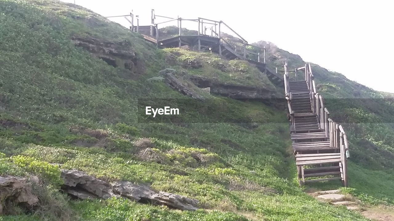 LOW ANGLE VIEW OF FOOTBRIDGE