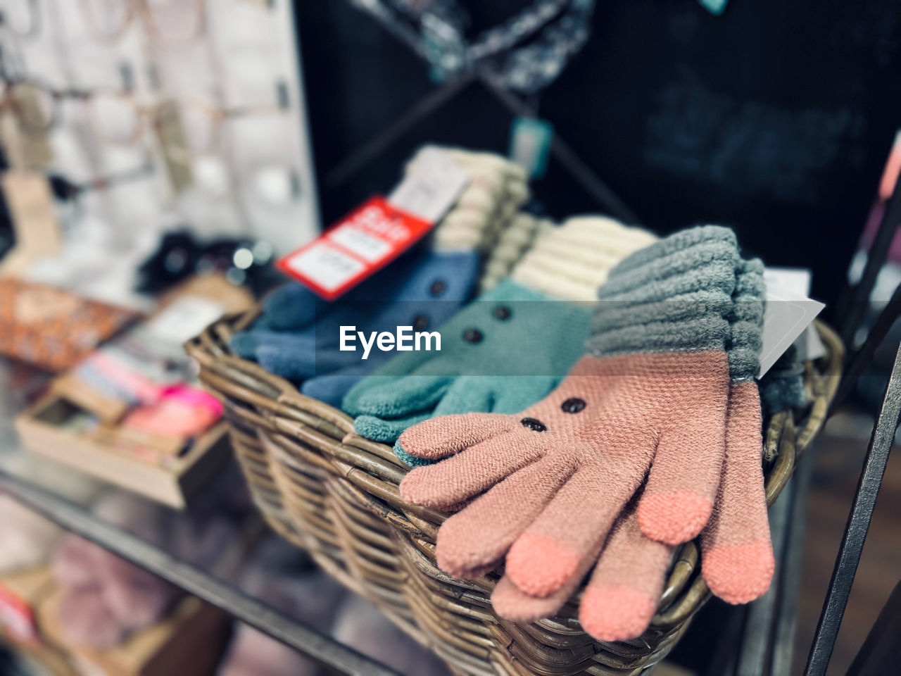 basket, container, retail, business finance and industry, art, no people, textile, spring, market, craft, focus on foreground, store, blue, business, variation, clothing, selective focus, day