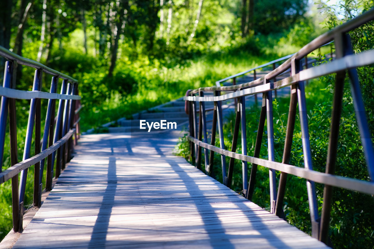 EMPTY FOOTBRIDGE ALONG TREES