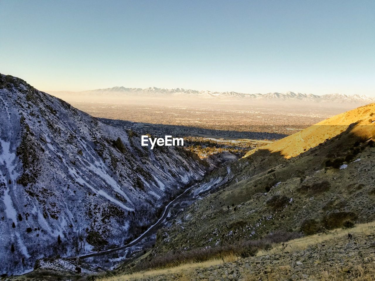 Scenic view of landscape against clear sky