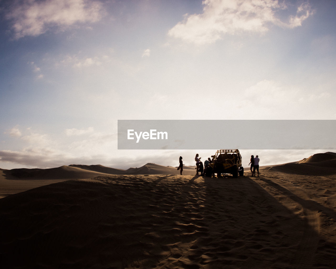 Group of friends in the desert