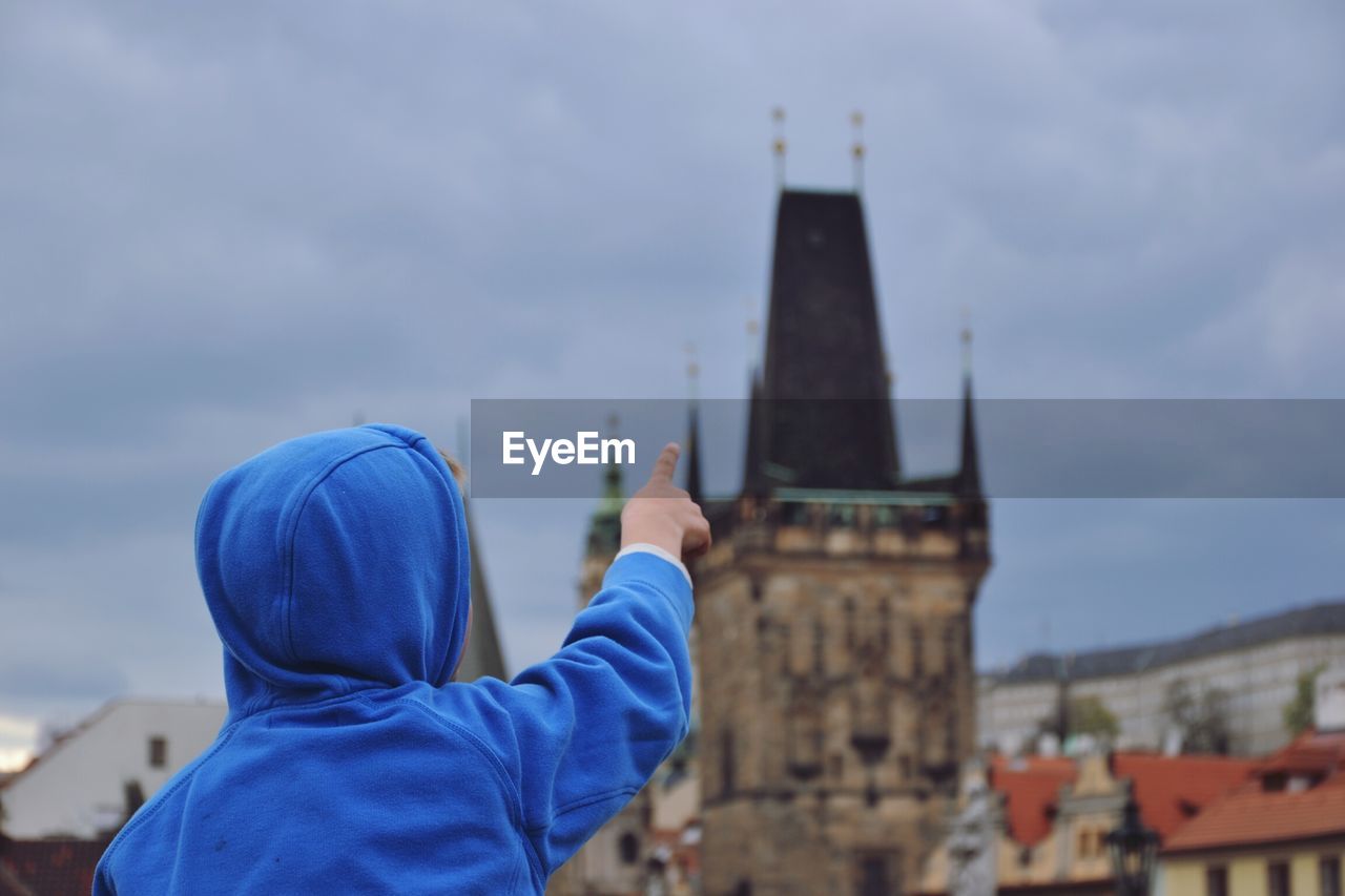 Child showing tower