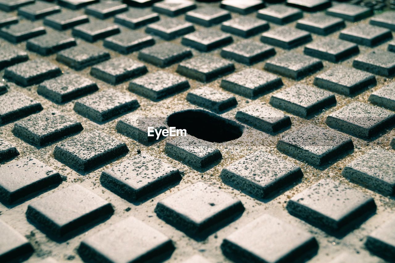 Full frame shot of patterned metal