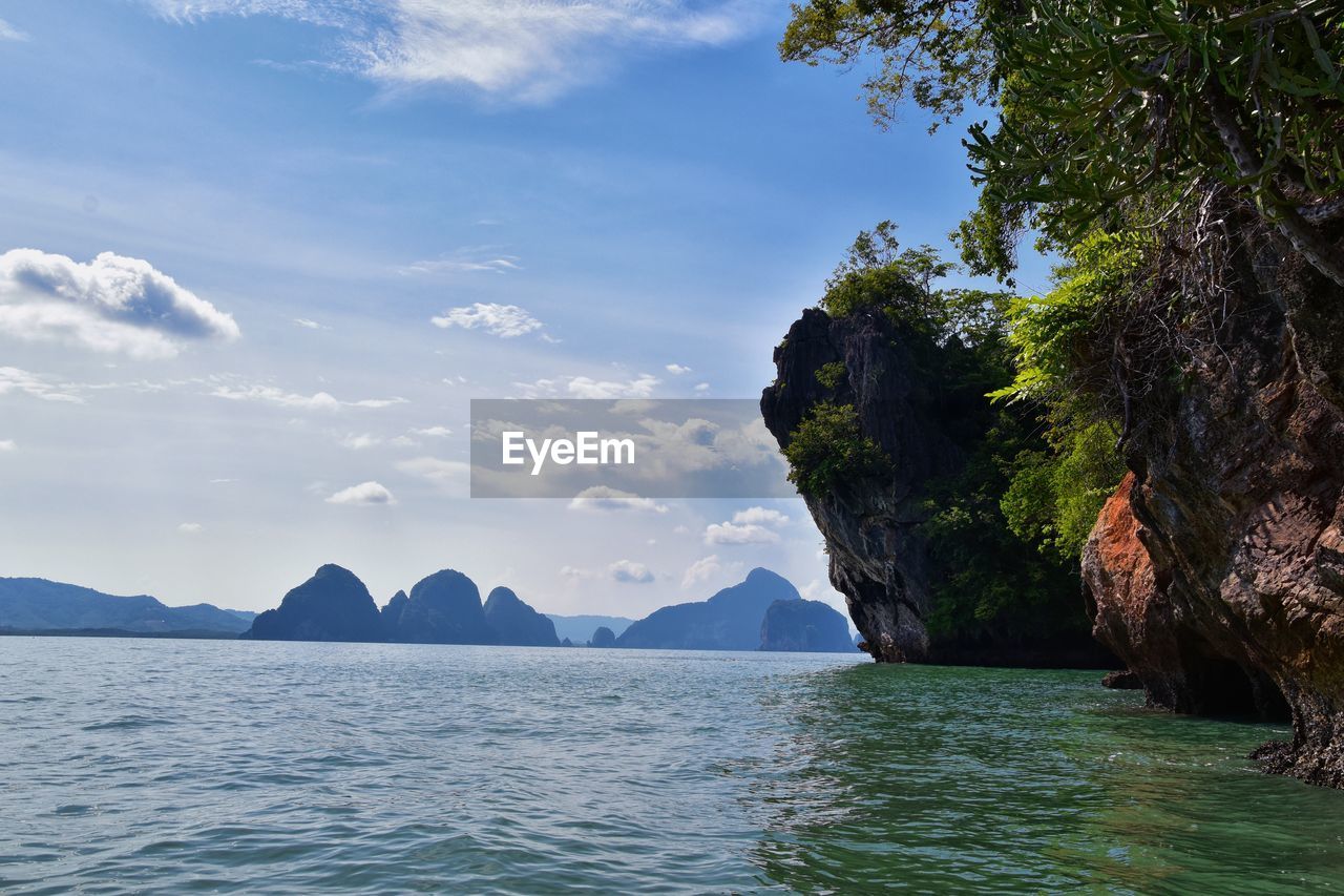 Island ocean tropical forest views near phi phi, ko rang yai, ko li pe phuket thailand asia.