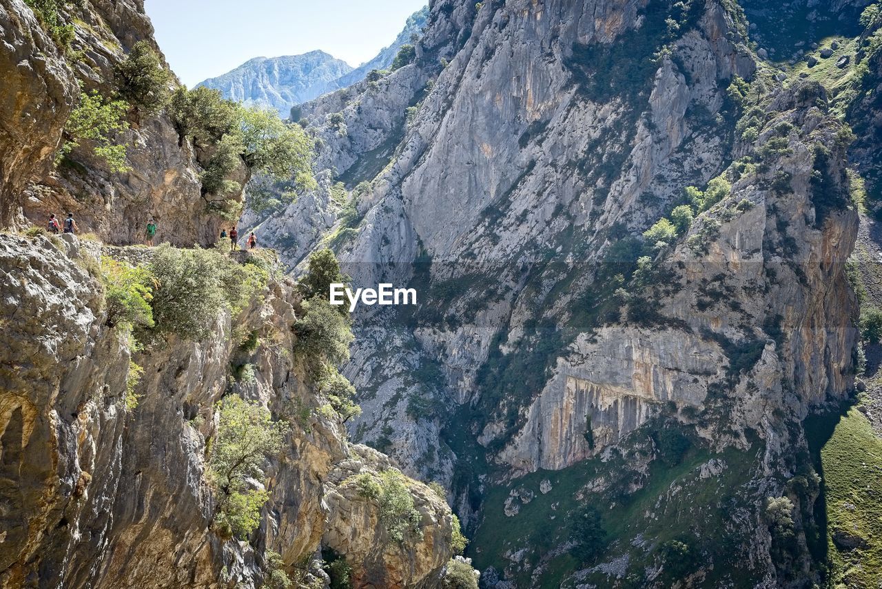 Trekking in the ruta of cares, in the asturian mountain of spain