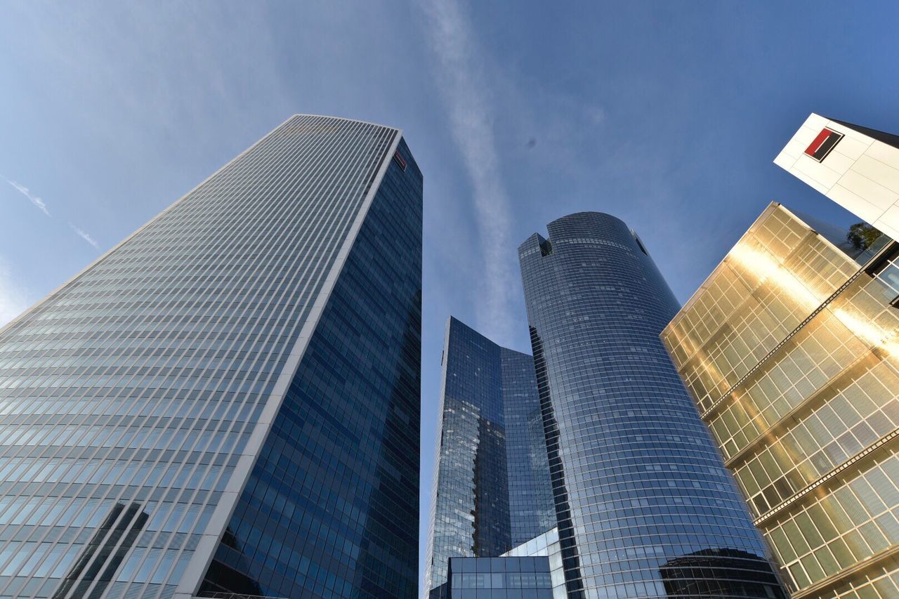 Low angle view of skyscrapers