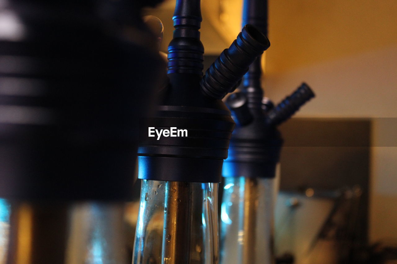 Close-up of hookah at bar