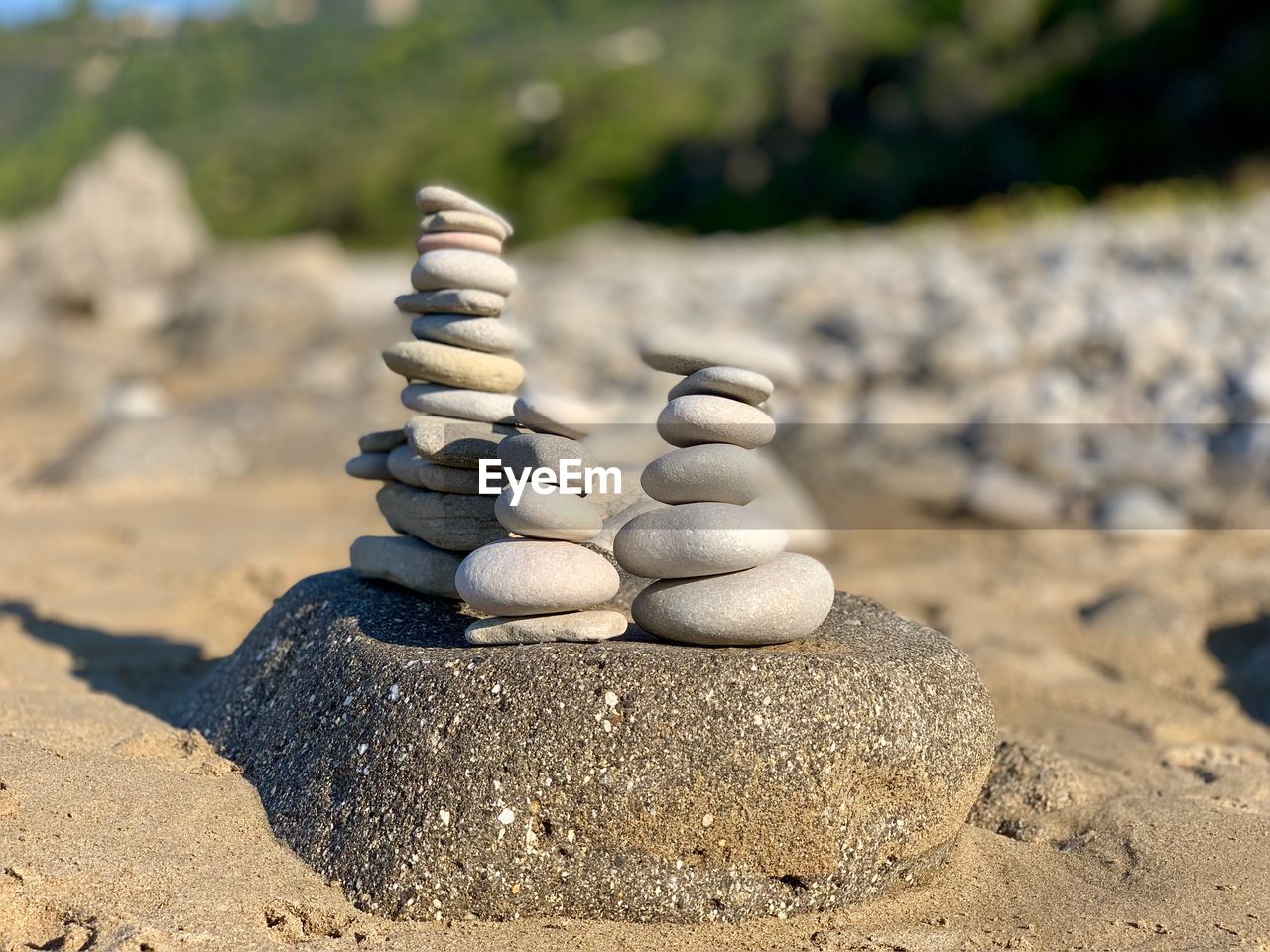 Stack of stones on sand