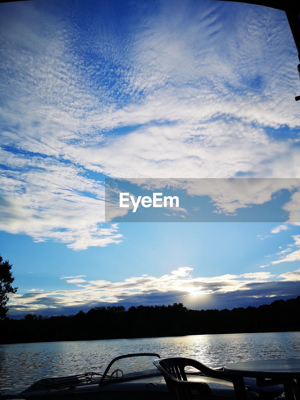 SCENIC VIEW OF LAKE AGAINST BLUE SKY