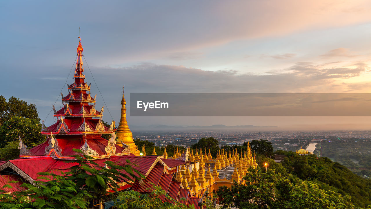 Mandalay hill viewpoint major pilgrimage site and pagoda mandalay hill temple, mandalay, myanmar.