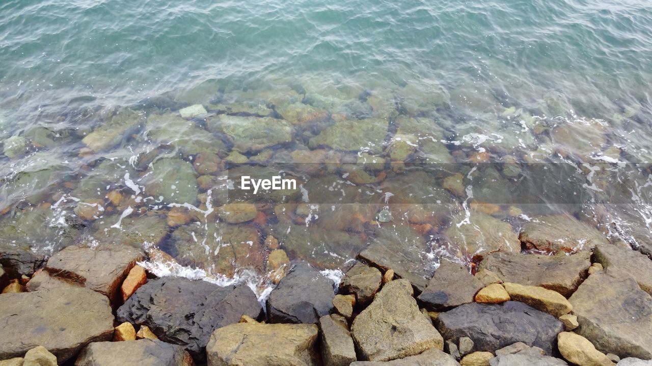 High angle view of beach