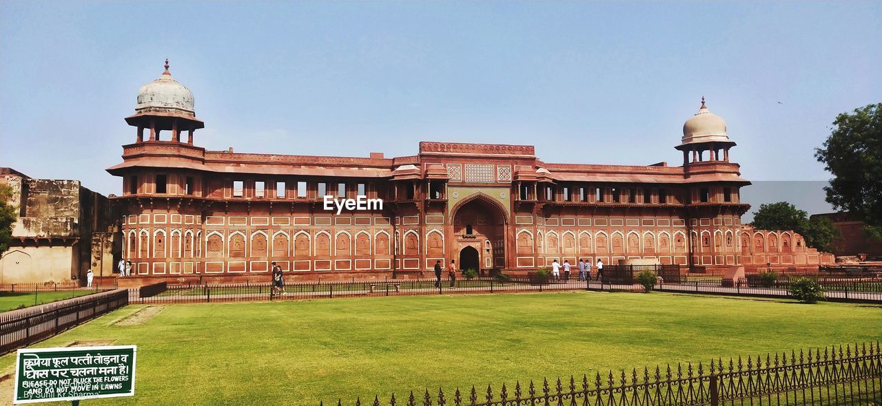 View of historic building against clear sky