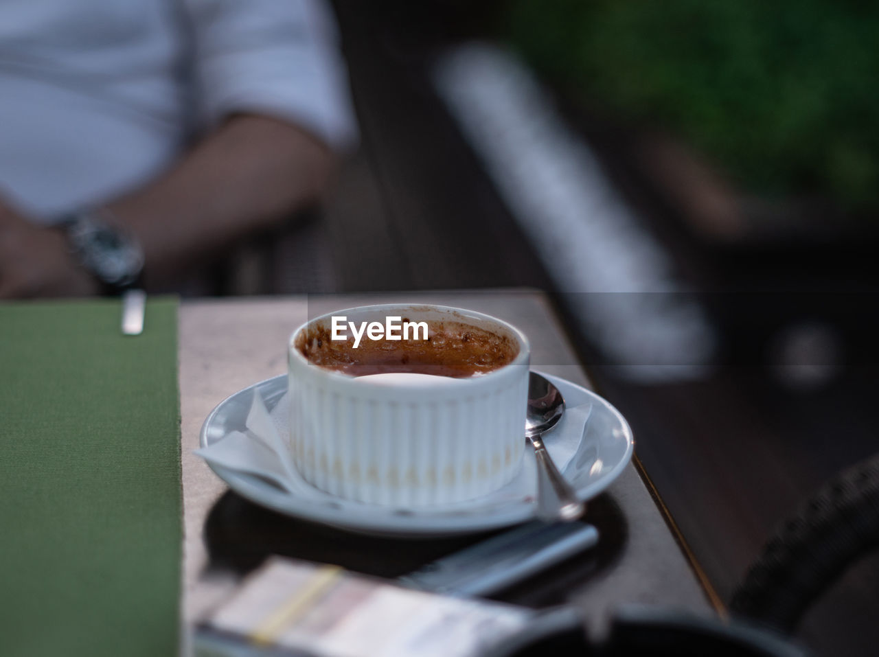 Cup of dessert in a restaurant