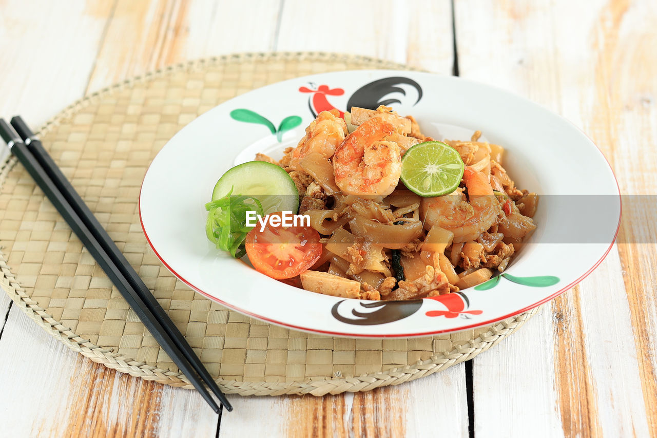 close-up of food in plate on table