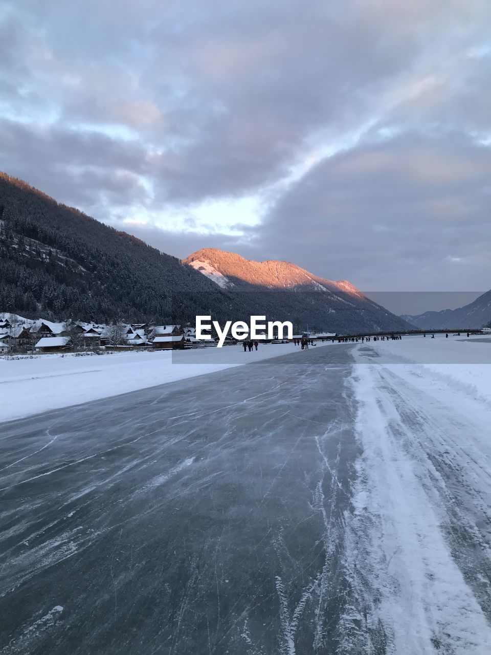 Scenic view of frozen lake