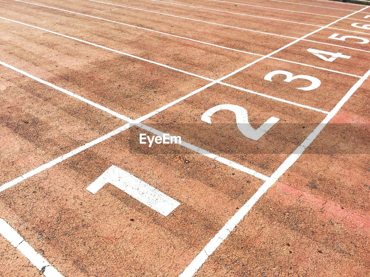 Close-up of running track