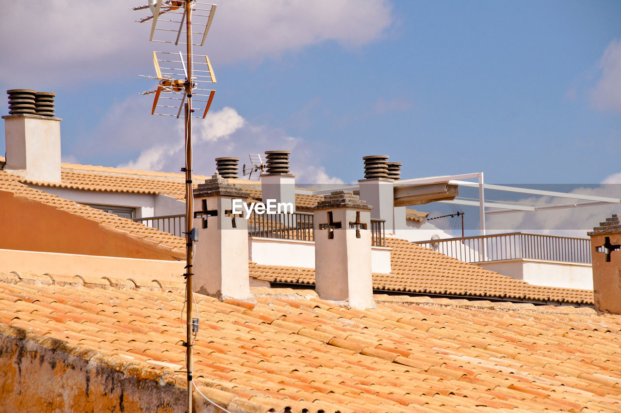 Low angle view of buildings against sky