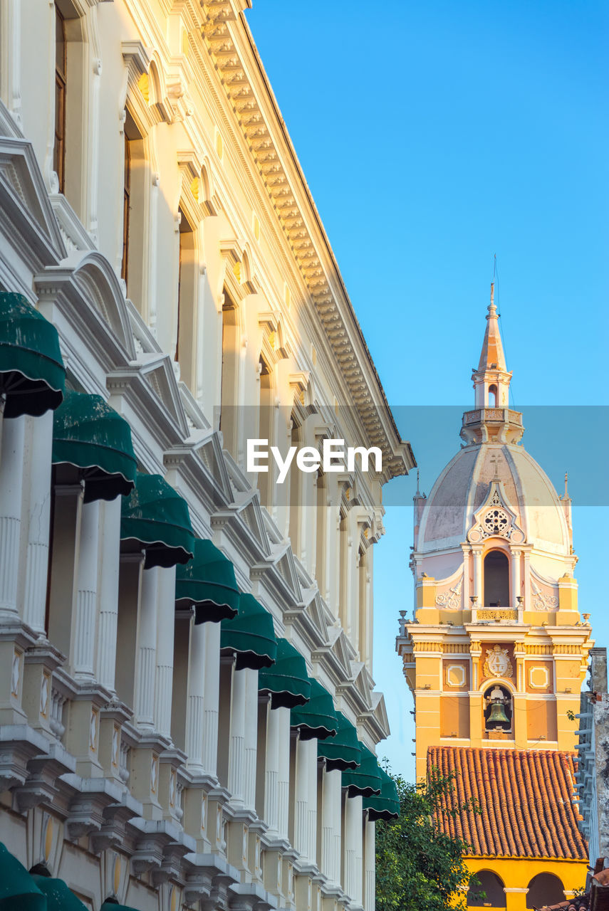 Low angle view of cartagena cathedral tower