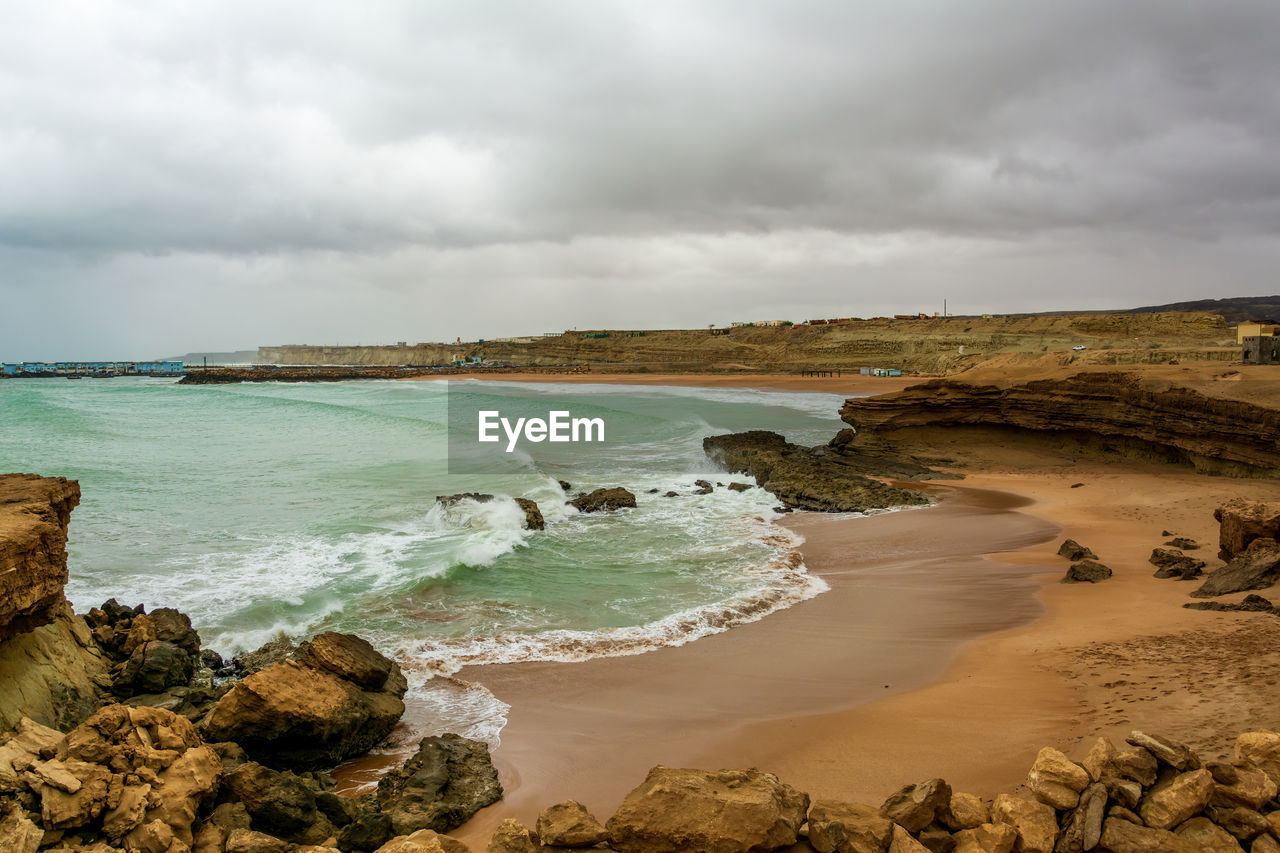 PANORAMIC VIEW OF BEACH AGAINST SKY