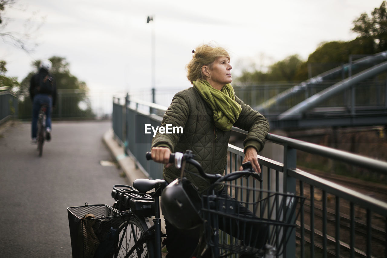 Young woman on bicycle