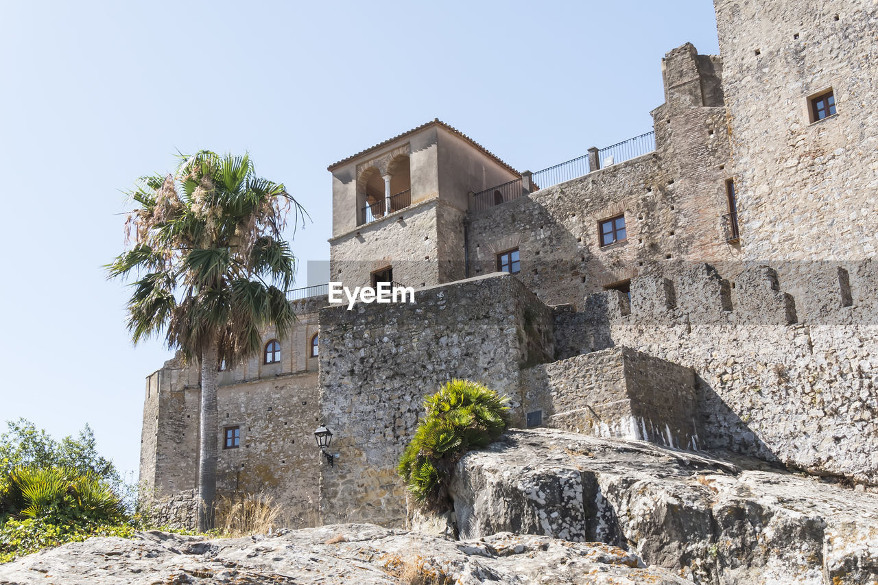 low angle view of historical building against clear sky