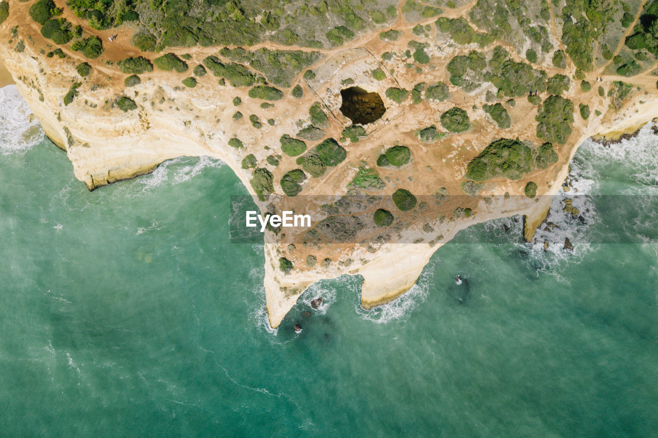 High angle view of beach