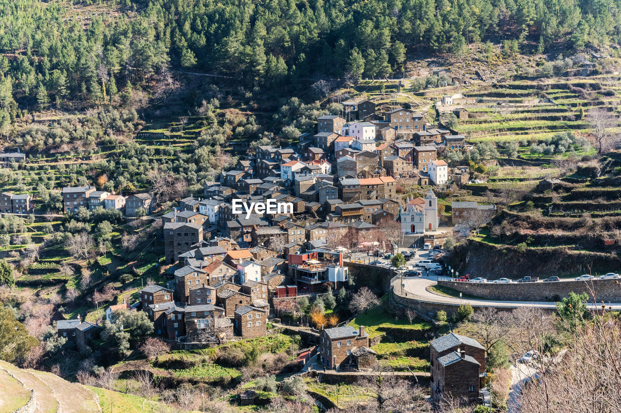 High angle view of city