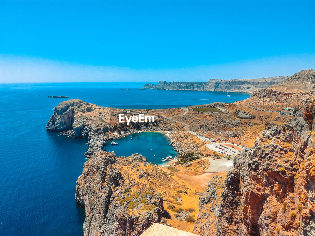 Aerial view of sea against sky