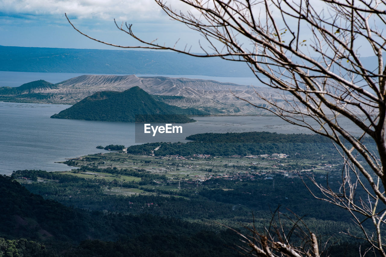 Scenic view of a volcano against sky. 