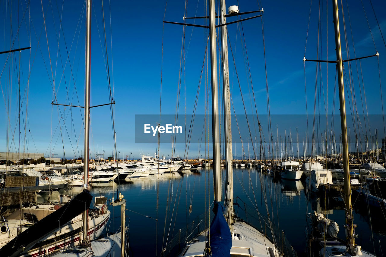 Boats in harbor