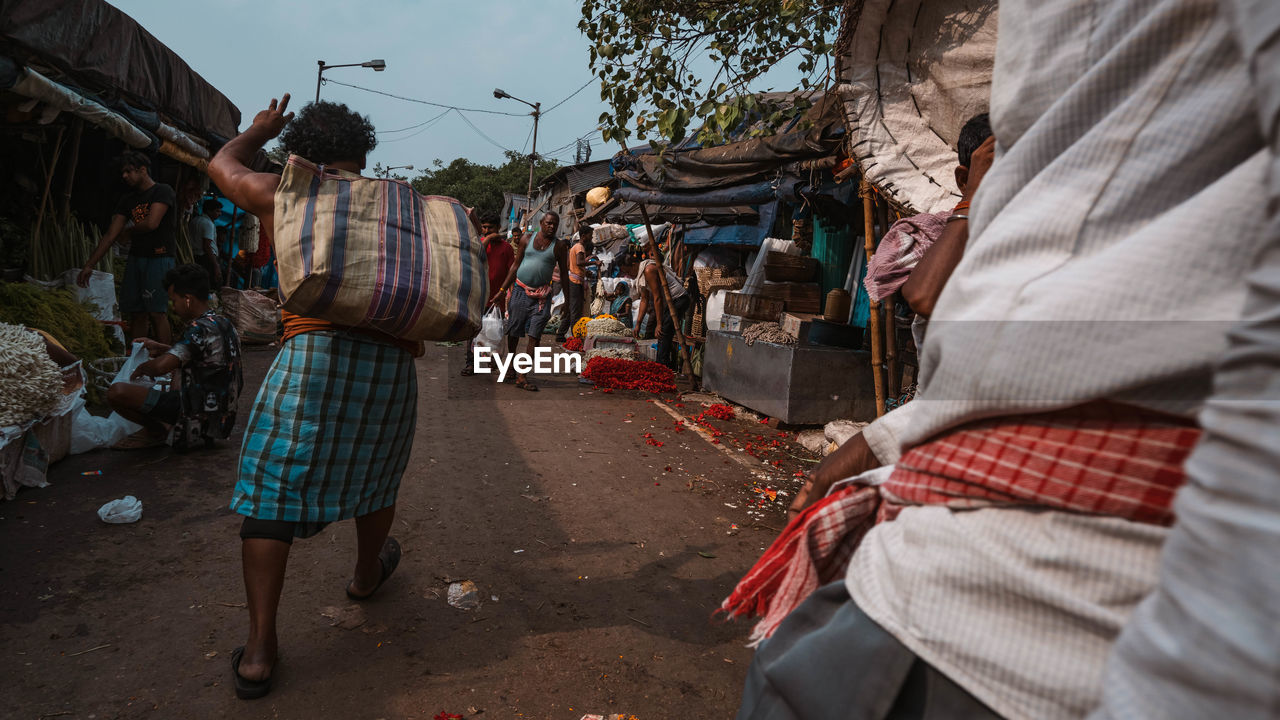 Man walking in indian market