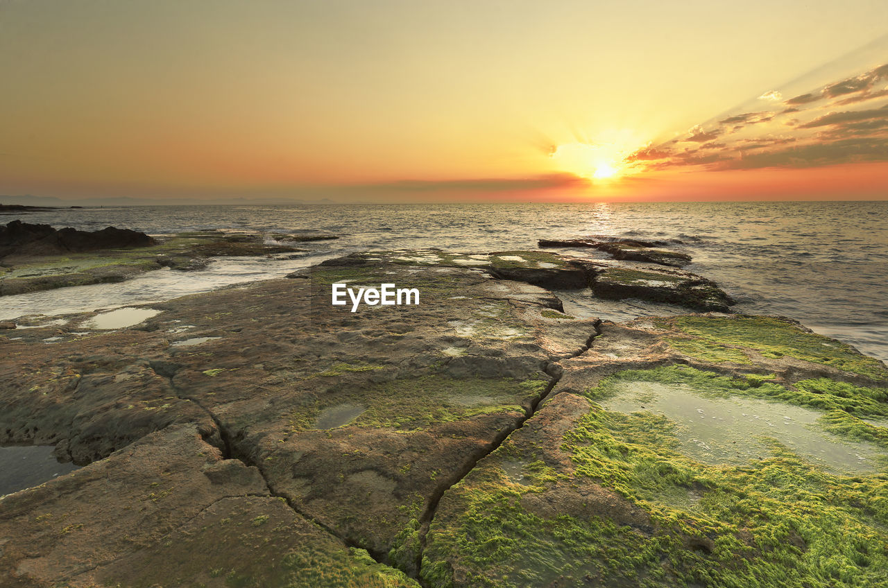 Sunrise at cabo cervera in torrevieja, alicante province in spain.