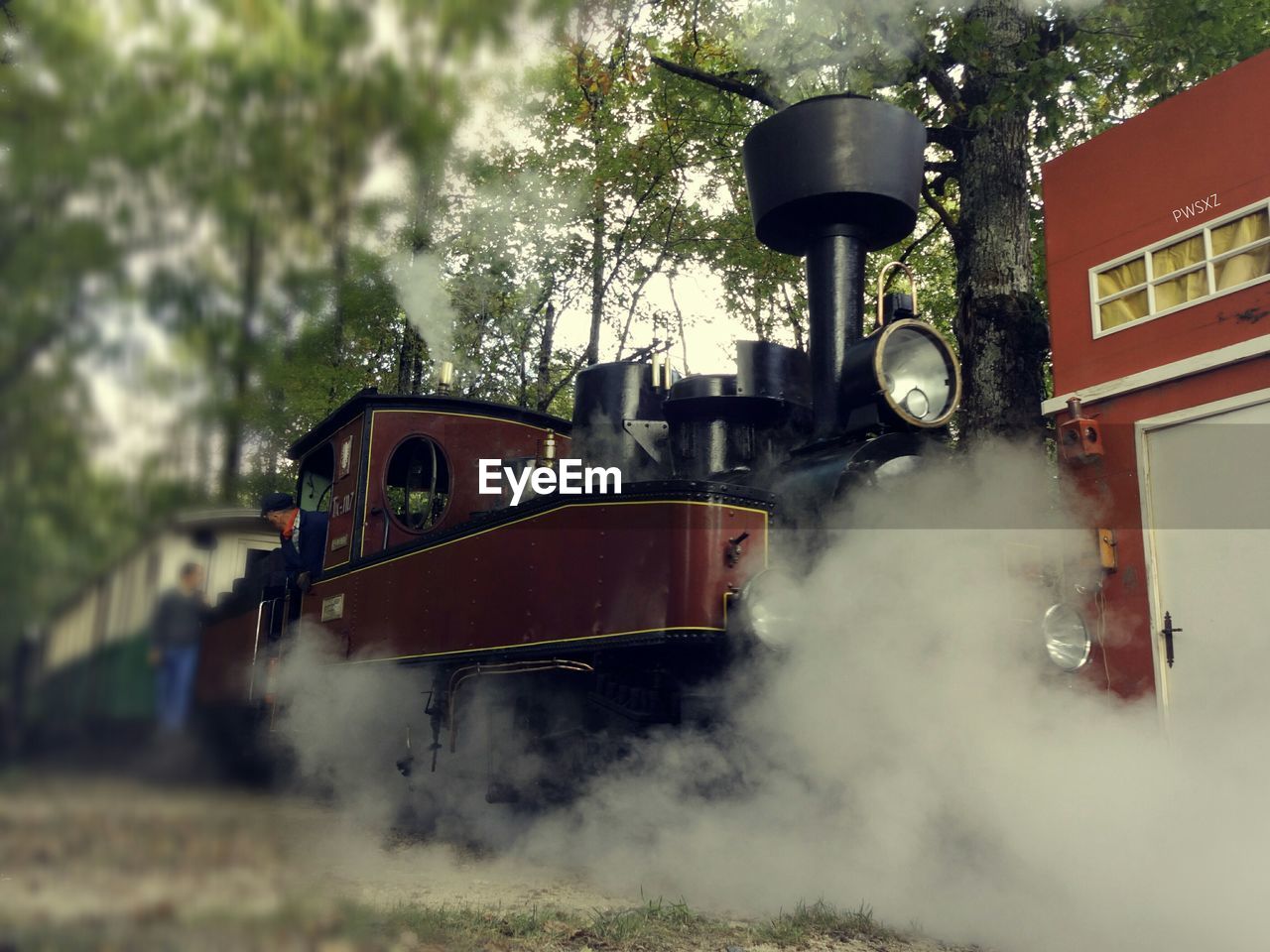 Old train steaming