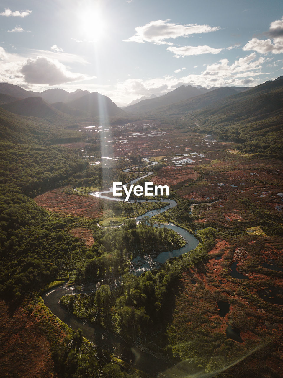 Aerial view of landscape against sky