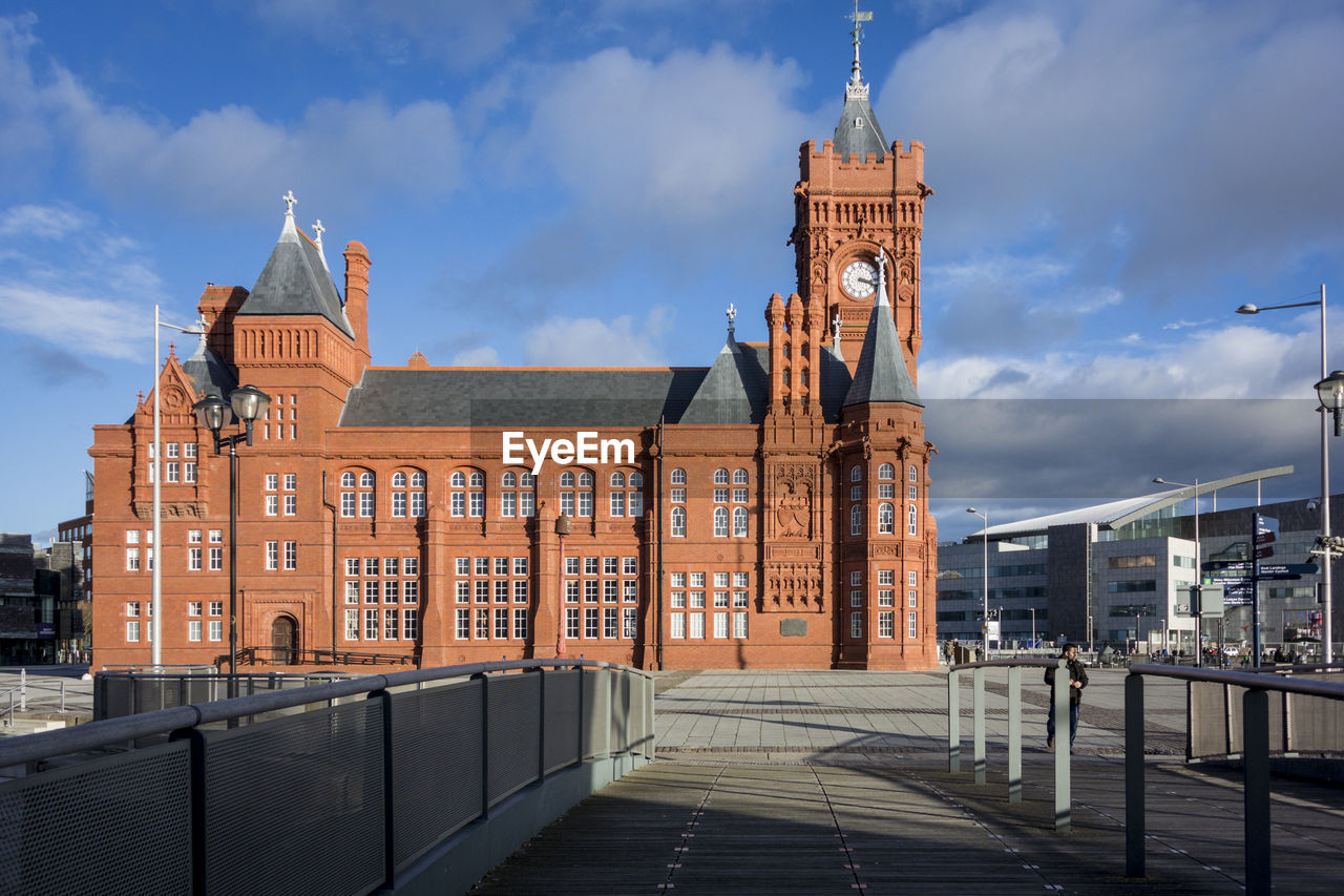 Pierhead building in cardiff bay, wales, uk